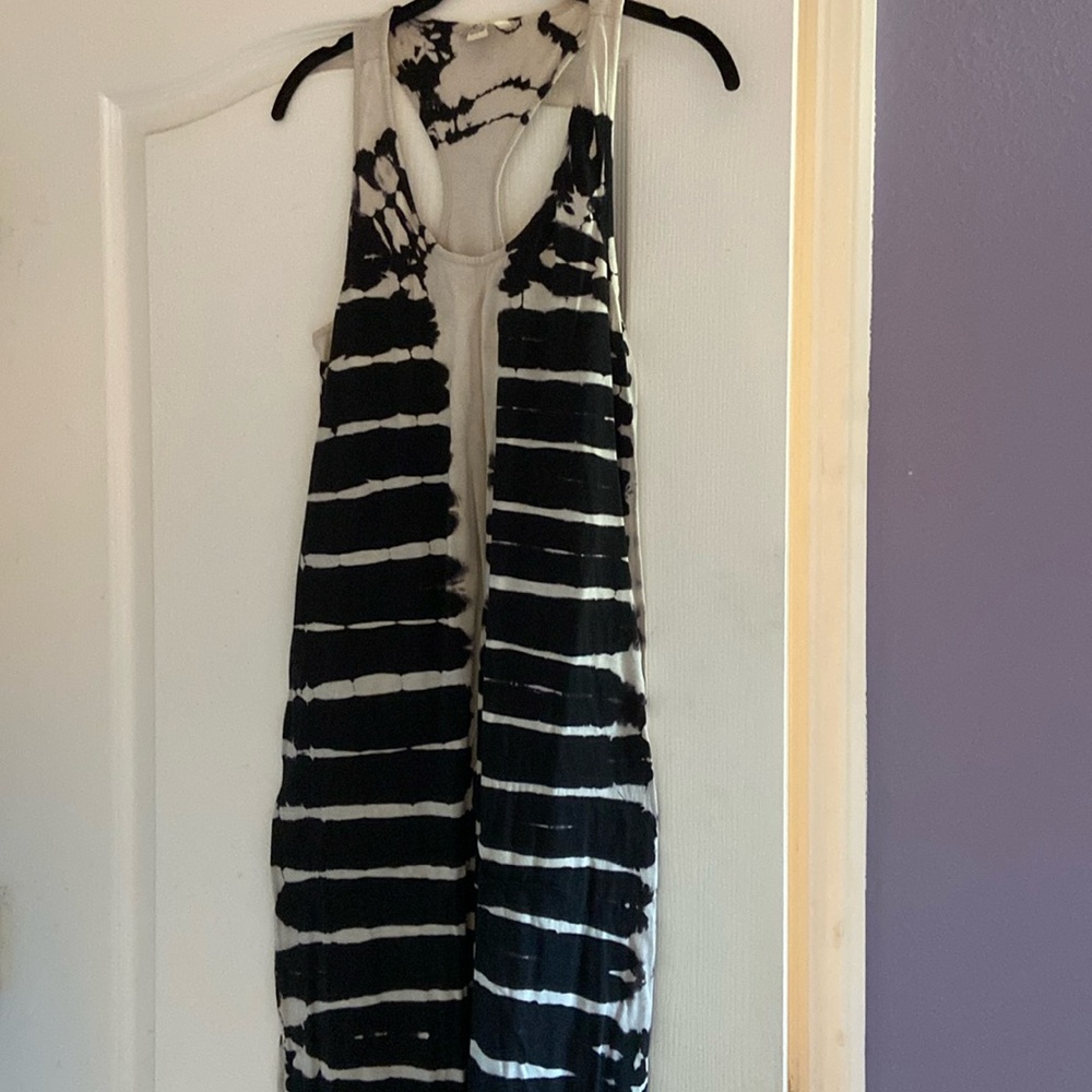 Volcom Black and White Tie-Dye Maxi Dress